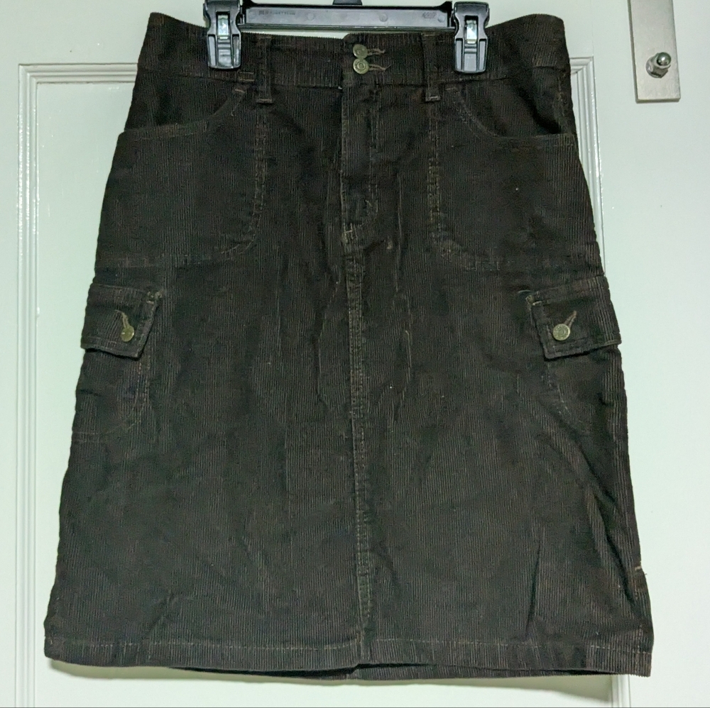 Eddie Bauer Brown Corduroy Skirt Sz 6